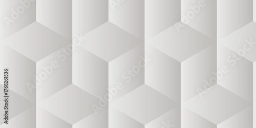 Seamless cube hexagon pattern Abstract geometric with template design. White and gray technology ornament. Vector geometrical cubic waves seamless texture.	