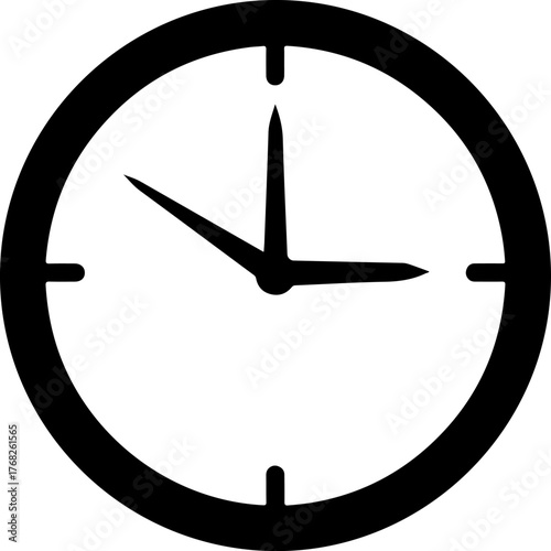 Simple clock face icon design time telling analog concept graphic element