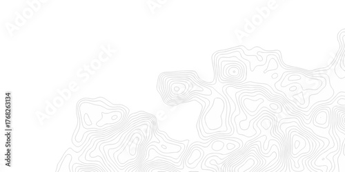 Vector wavy black contour lines topographic grid pattern on white background. Topographic map background with abstract contour line pattern. Minimal topography design for modern graphics motion wave.	