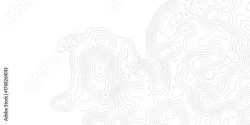 Vector wavy black contour lines topographic grid pattern on white background. Topographic map background with abstract contour line pattern. Minimal topography design for modern graphics motion wave.	