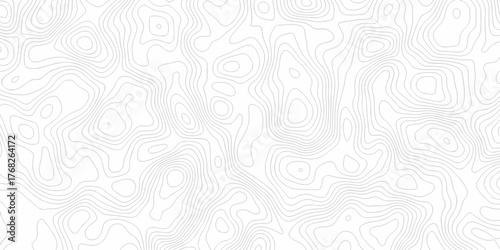 Vector wavy black contour lines topographic grid pattern on white background. Topographic map background with abstract contour line pattern. Minimal topography design for modern graphics motion wave.	