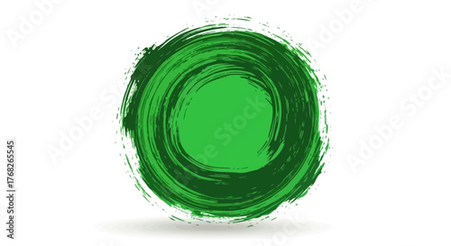 Emerald swirl creation with expressive brushstrokes showcasing depth and artistic motion