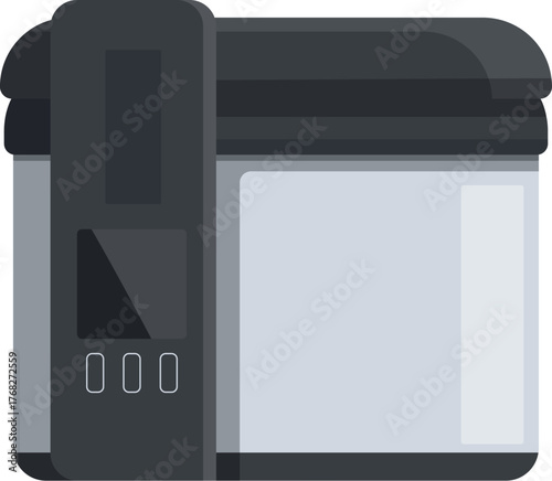 Modern multi cooker with empty digital display, ready for cooking, simplifying meal preparation