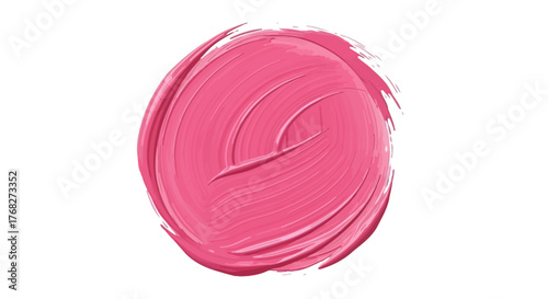 Abstract brush stroke in vibrant pink hues on white background providing space