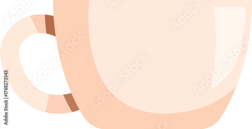 Simple and elegant pastel pink teacup with brown stripes, perfect for breakfast or afternoon tea