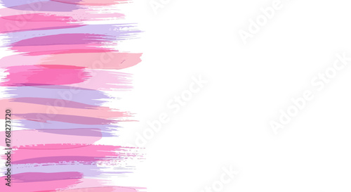 Watercolor brushstrokes in hues of pink and purple creating a playful and soft border design element