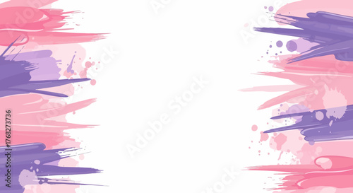 Elegant watercolor frame with pastel pink and purple hues creating an artistic border design