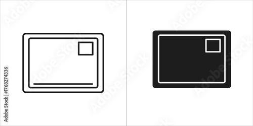 Two envelope icons, one outline and one filled