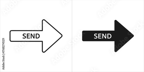 Two send arrows, one black and one white