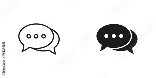 Outline and filled speech bubble icon