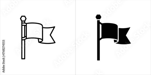 Flag on flagpole, waving in wind