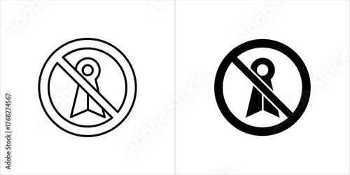 No ribbon symbol, prohibition sign