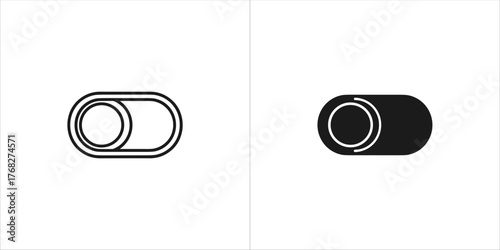 Two icon styles of a toggle switch in off position
