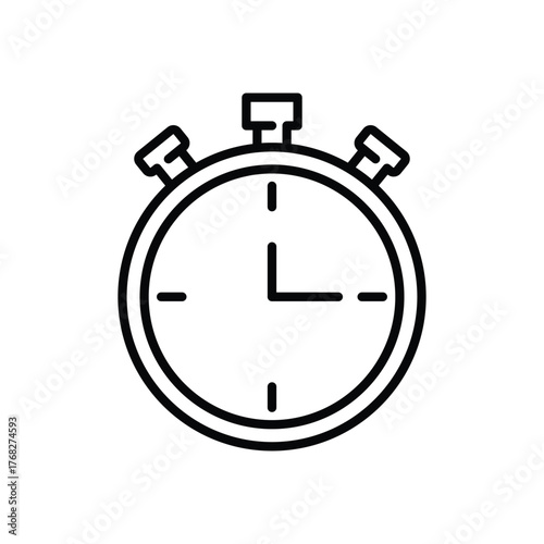 A black and white stopwatch icon