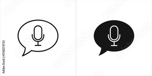 Microphone in speech bubble icon