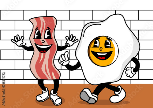 Illustration of a funny breakfast