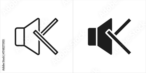 Speaker icon with diagonal line symbol