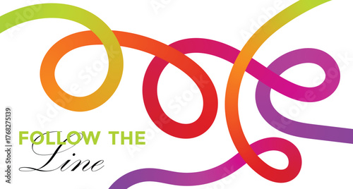 Creative Abstract Vector Background - Colorful Gradient Wavy Ribbon Intertwined Design for Modern Banners, Headers, and Digital Art