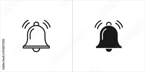 Notification bell icon, ringing and active