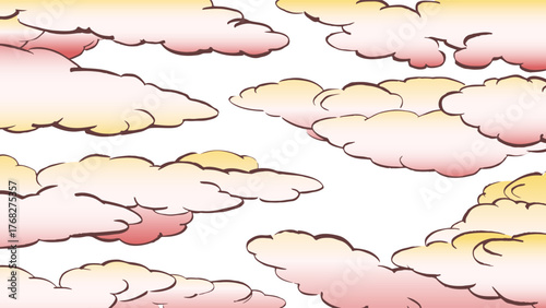 雲の背景／和風のデザイン