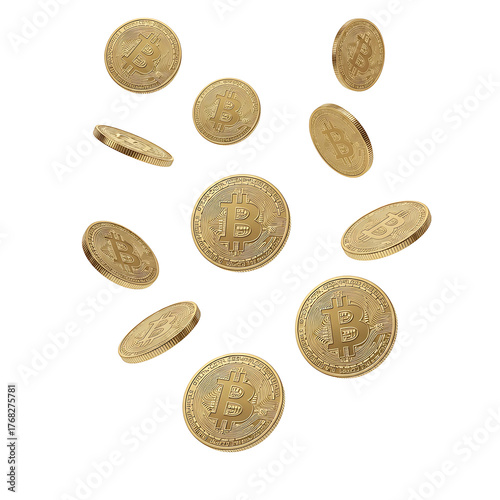 Bitcoin Isolated on Transparent Background