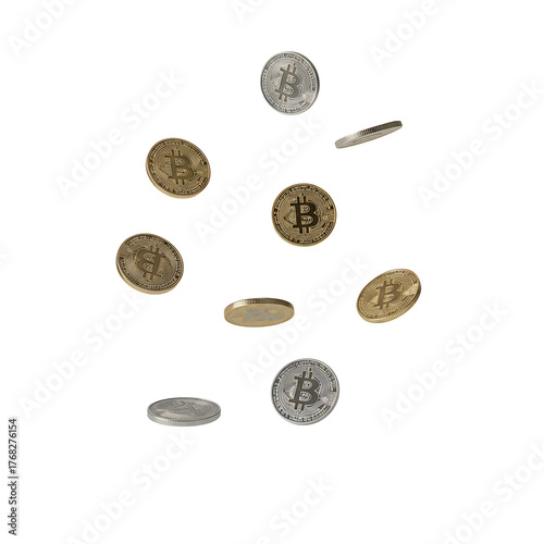 Bitcoin Isolated on Transparent Background
