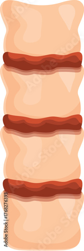 Detailed illustration of a healthy human trachea showing cartilage rings connecting sections of the windpipe, essential for breathing and speech