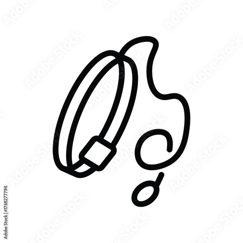 A coiled line drawing of a bicycle lock