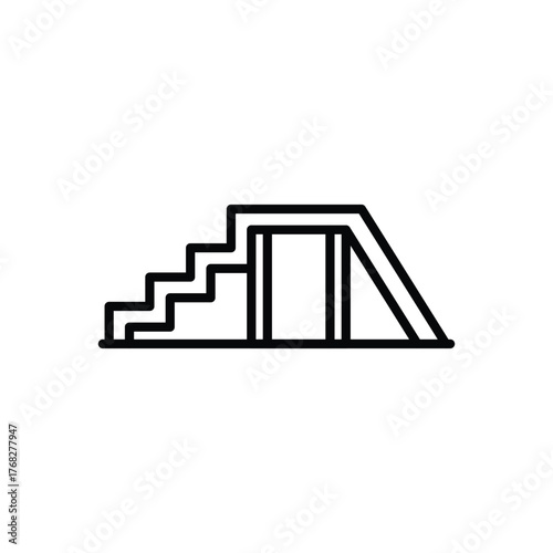 A dog agility course obstacle comprising a staircase tunnel and ramp