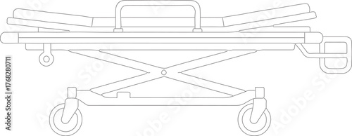 Adjustable medical stretcher with wheels for patient transport