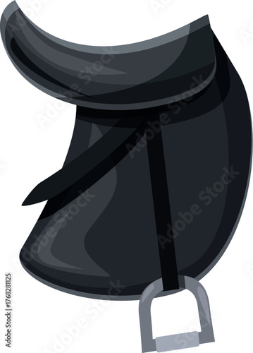 Classic horse saddle featuring stirrup, essential equipment for horseback riding