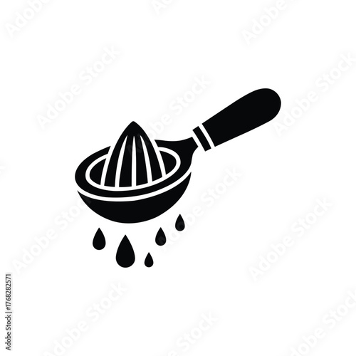 Lemon Juicer Silhouette. Fresh Citrus Squeezer Icon for Juice and Kitchen Design