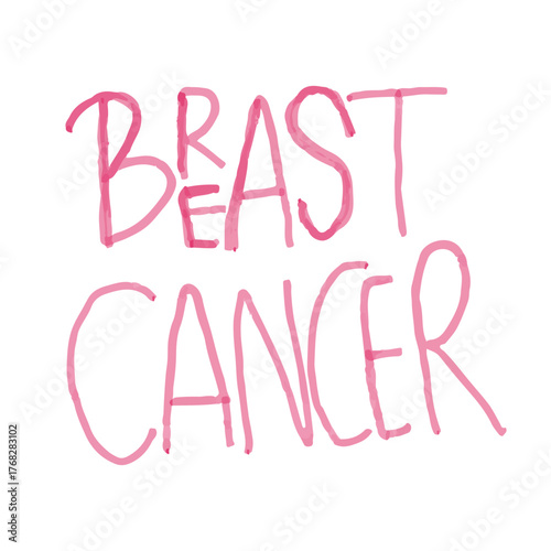 Collection of Breast Cancer Awareness Month Illustrations and Symbols for Support and Health Campaigns. rion pink. tie pink, nipple, leaf, woman, symol watercolor