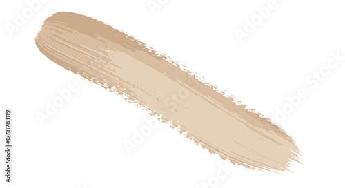 Elegant beauty foundation swipe on white backdrop representing makeup application for cosmetics