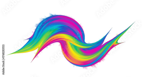 Dynamic vibrant swirl of rainbow hues creates a fluid and expressive visual experience