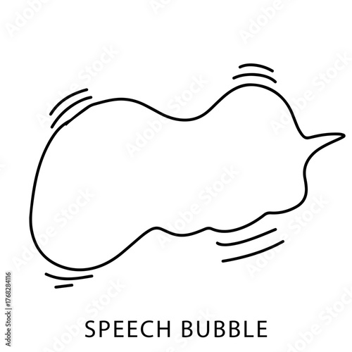 handrawn shape bubble or speech isolated on white background