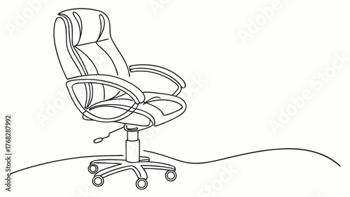 Sleek office chair illustration perfect for workspace design or modern furniture concepts, originally created as a scalable vector graphic for versatile use.