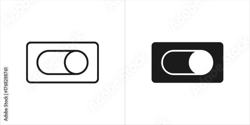 Two icons of a radio tower with signal waves, one outline and one filled