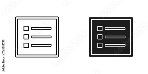 Checklist icon, outline and filled versions