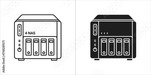 Nas device icon, network attached storage for data backup and sharing