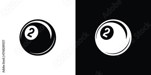 Number Two Ball Design with Reflective Sheen and Contrasting Background Vectors