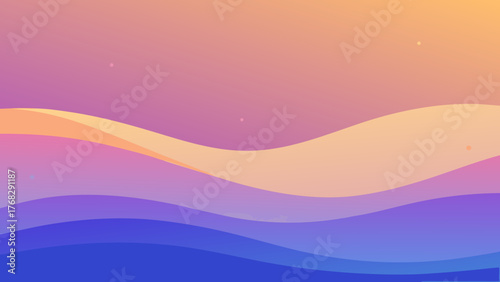 Abstract layered background featuring flowing waves of color, evoking a serene atmosphere.