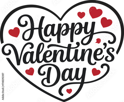 Happy valentine’s day heart illustration