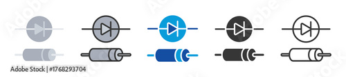 diode icon set multi style various collection