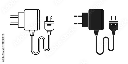 Power adapter with plug and cable