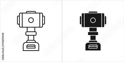 Sledgehammer tool in outline and solid black