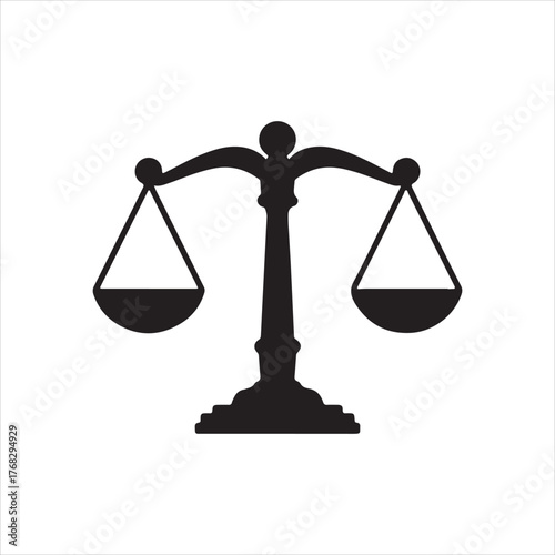 Golden 3D scales of justice symbol isolated on white background