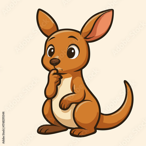 A cartoon kangaroo ponders a deep thought