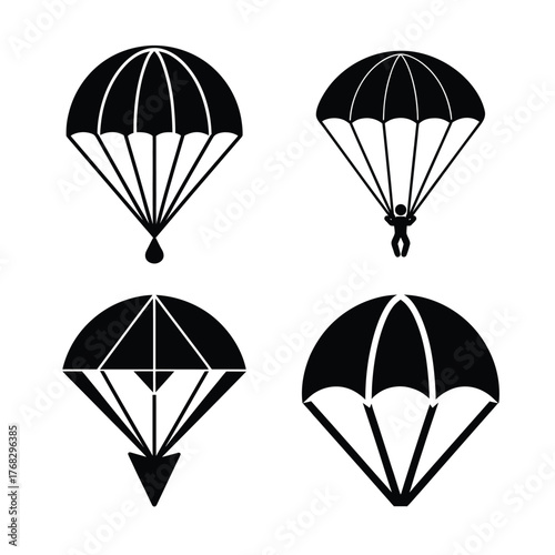 set of parachute icons