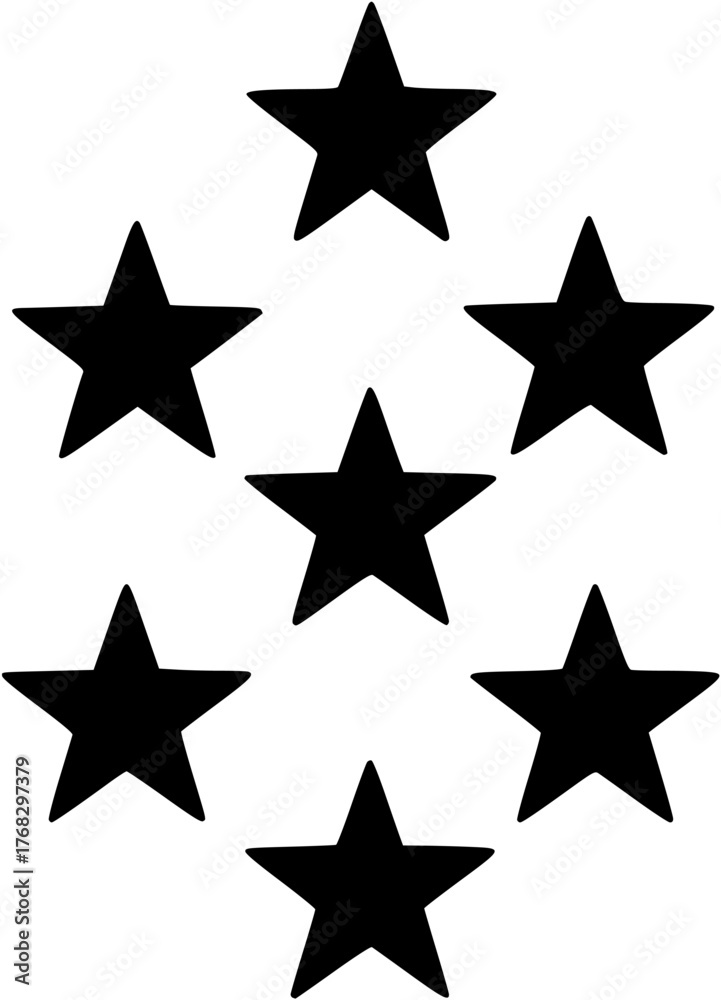 Obraz premium American flag stars stencil template. Clipart image isolated on white background 